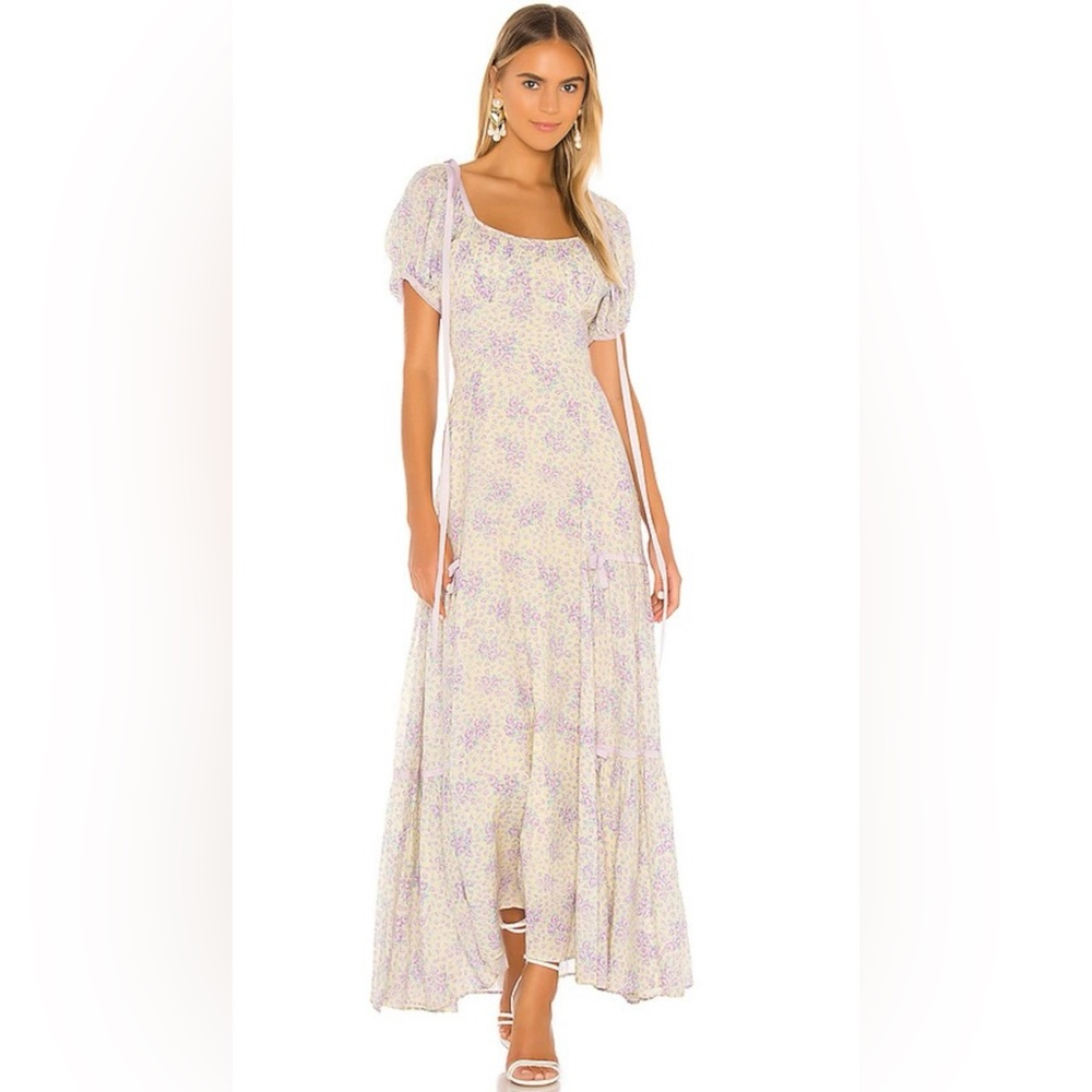 LoveShackFancy Jessie Dress in Purple Rain